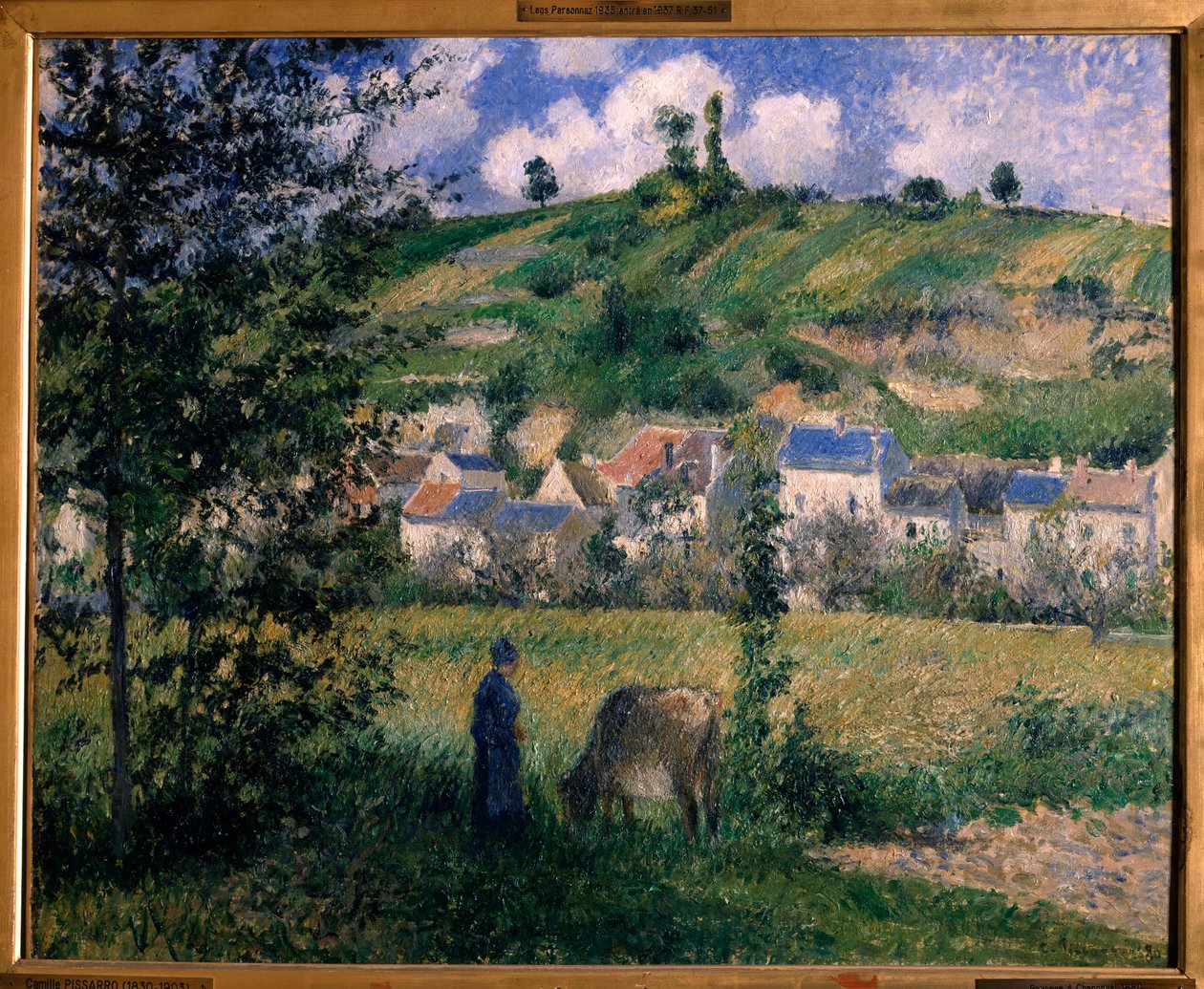 Krajina v Chaponvalově malbě od Camille Pissarro (1830-1903) 1880 Sun. 0,54x0,65 m Paříž, musee d