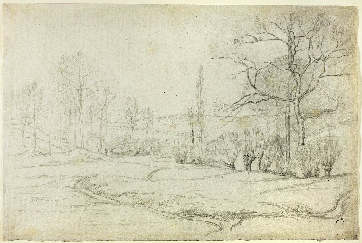 Krajina v Montfoucault od Camille Pissarro