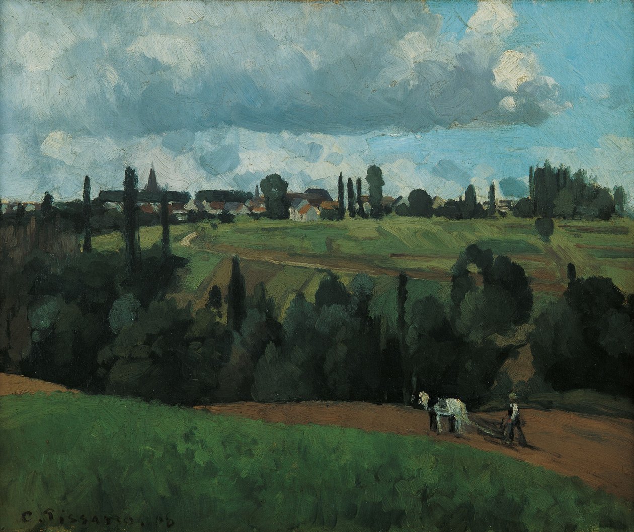 Krajina u Ennery, poblíž Pontoise od Camille Pissarro