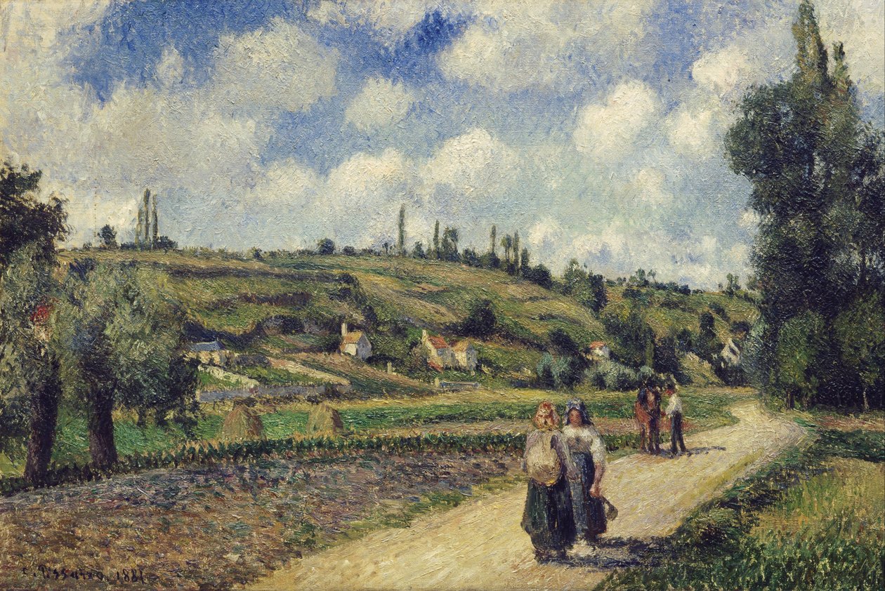 Krajina u Pontoise, silnice Auvers, 1881 od Camille Pissarro
