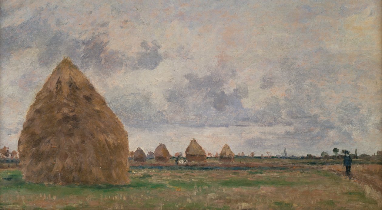 Krajina s kupkami sena od Camille Pissarro