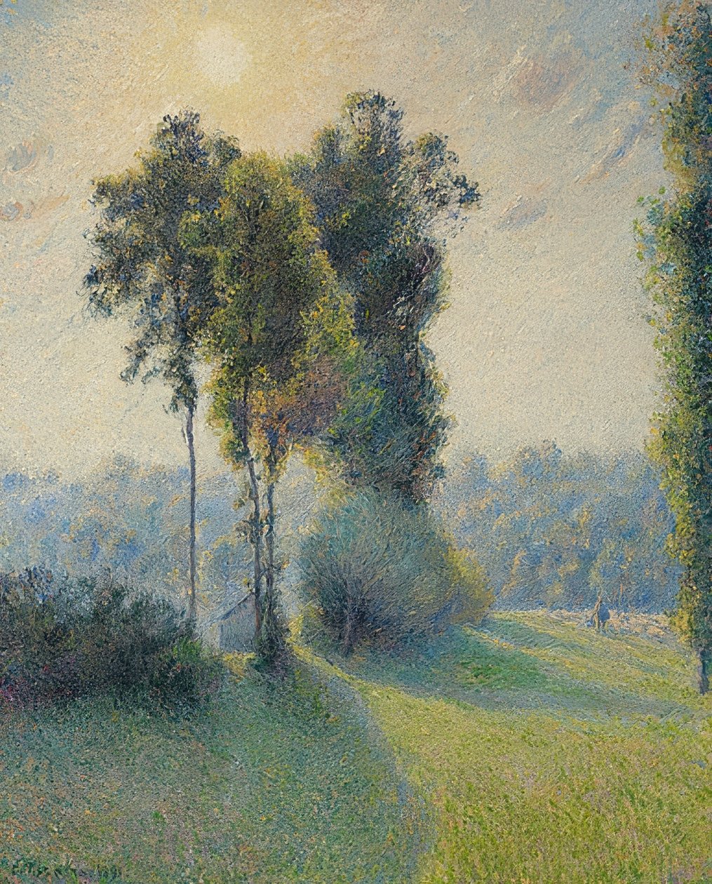 Krajina v Saint-Charles, poblíž Gisors při západu slunce. 1891 od Camille Jacob Pissarro