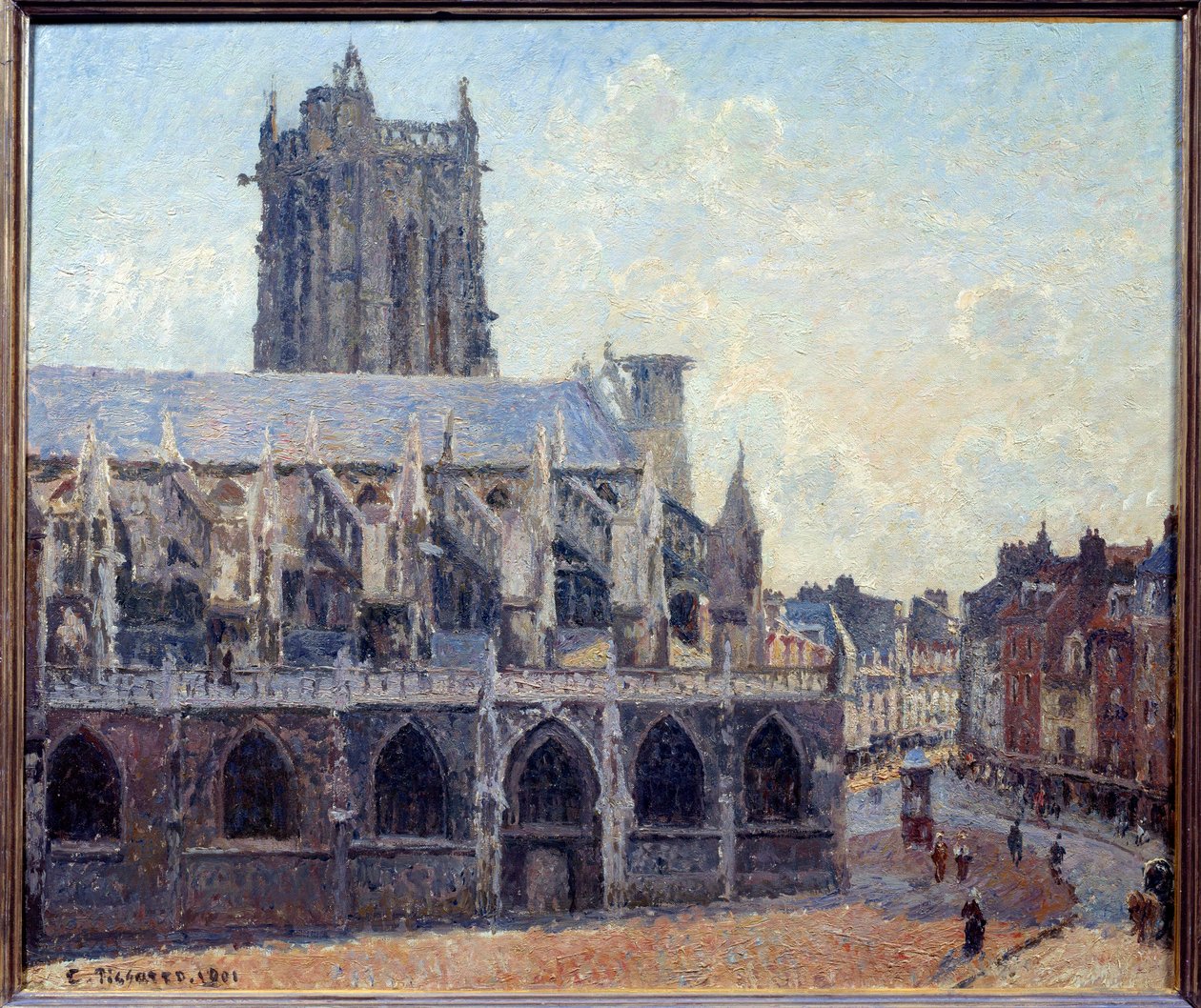 Kostel Saint Jacques v Dieppe Obraz Camille Pissarro (1830-1903) 1901 Sun. 0,54x0,65 m Paříž, muzeum Orsay - Kostel Saint Jacques v Dieppe. Obraz Camille Pissarro (1830-1903) od Camille Jacob Pissarro