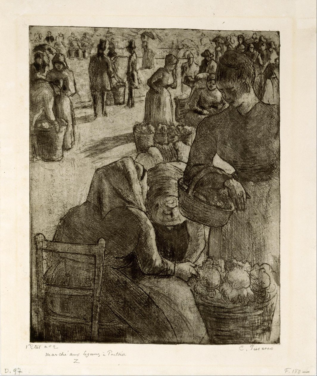 Zeleninová procházka v Pontoise od Camille Pissarro