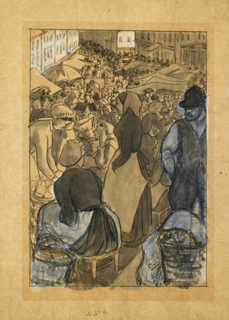 Tržní scéna, 80. léta 19. století od Camille Pissarro