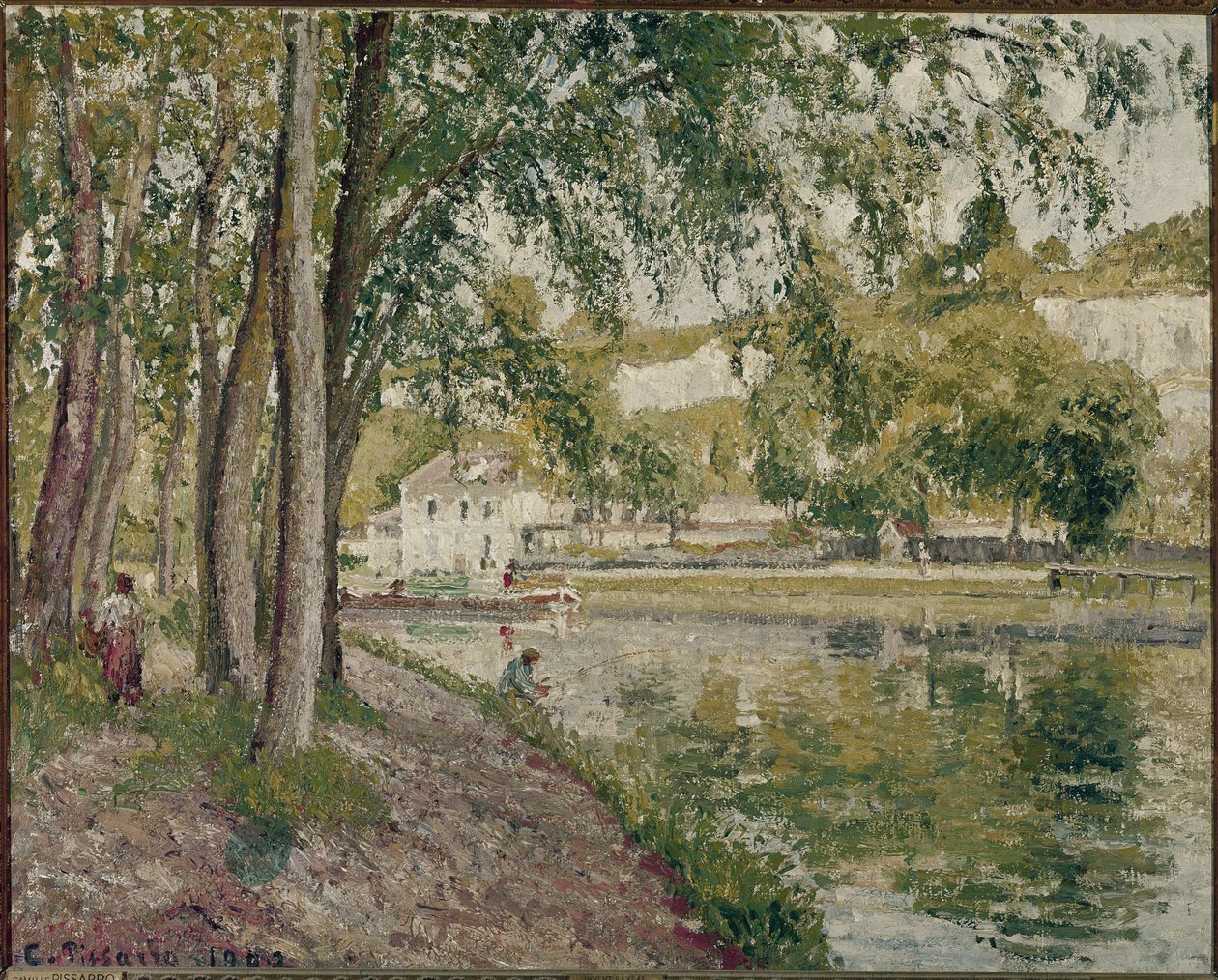 Moret, kanál Loing: cesta k Saint Mammes. (olej na plátně od Camille Jacob Pissarro