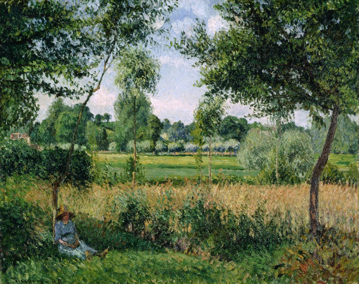 Ranní sluneční efekt, Eragny od Camille Pissarro