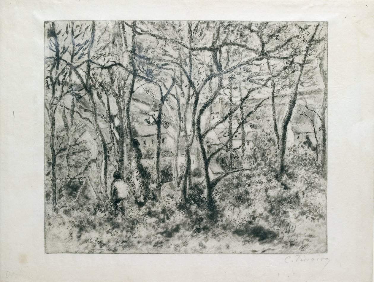 Krajina pod lesem, v Ermitáž Pontoise, 1879 od Camille Pissarro