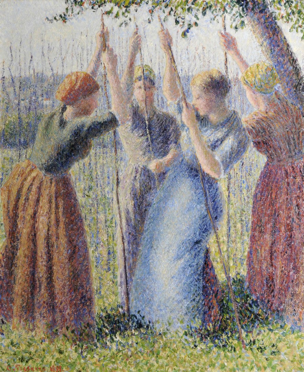 Rolnice sázející rampouchy od Camille Pissarro