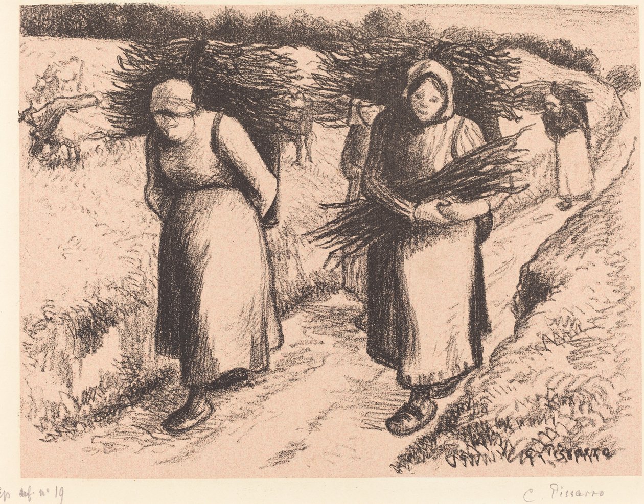 Rolníci nesoucí hole od Camille Pissarro