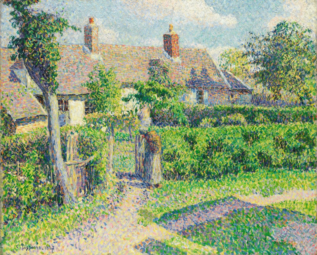 Selské domy, Eragny, 1887 od Camille Jacob Pissarro