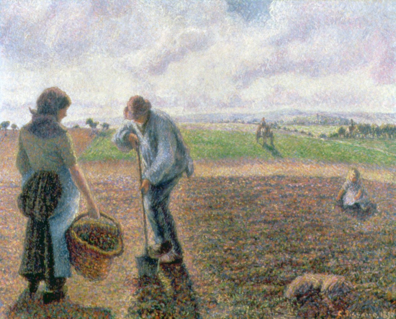 Rolníci v poli, Eragny od Camille Jacob Pissarro