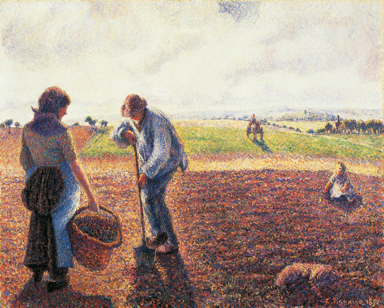 Rolníci na poli, Eragny od Camille Pissarro