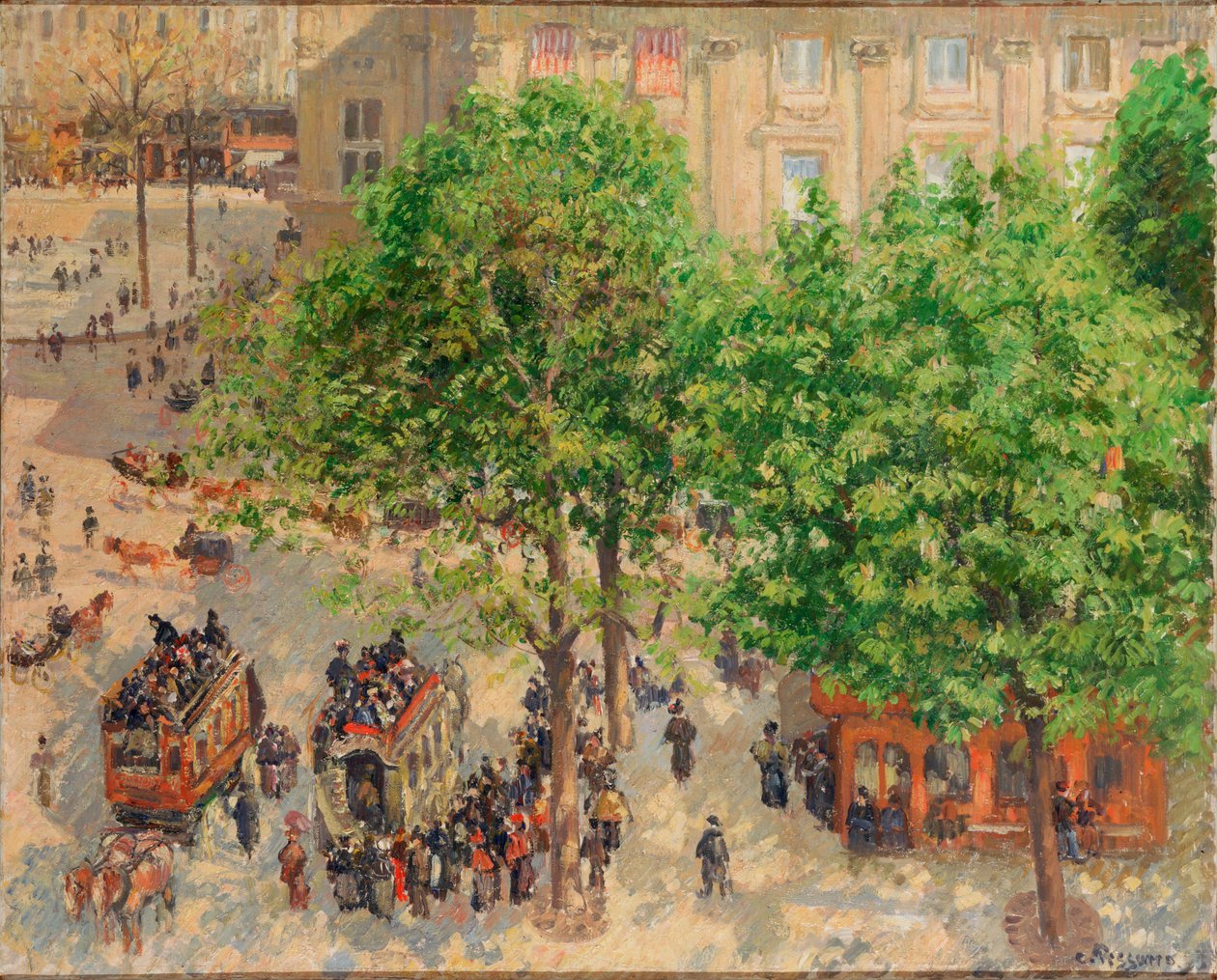 Francouzské divadelní náměstí, jaro od Camille Pissarro