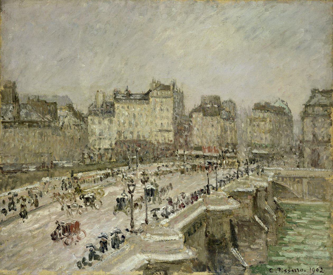 Pont Neuf, Sněhový efekt, 2. série od Camille Pissarro