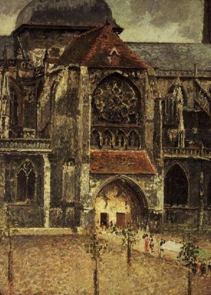 Portál kostela St. Jacques, Dieppe od Camille Pissarro