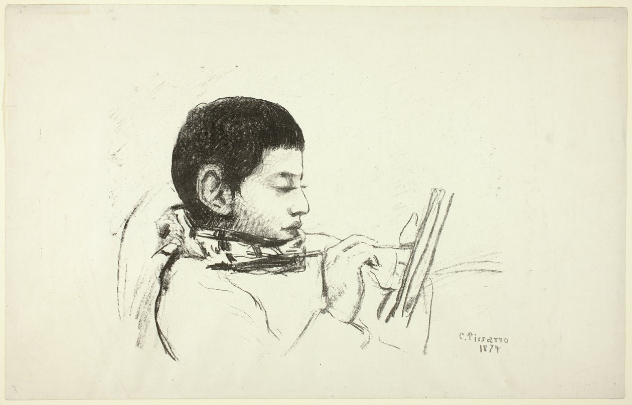 Portrét: Lucien Pissarro od Camille Pissarro
