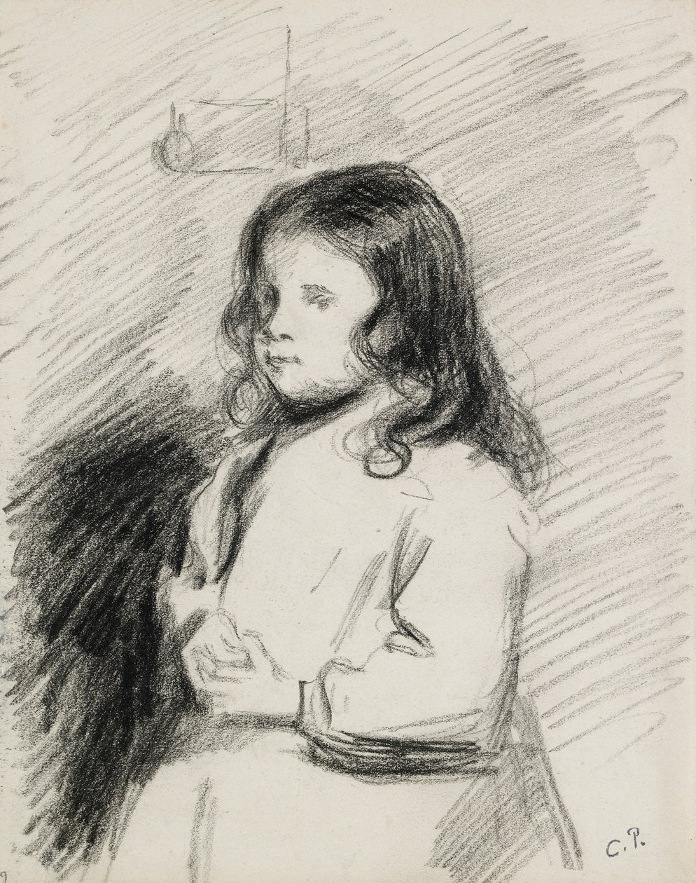 Portrét Ludovica-Rodo Pissarra 1878-1952, c1883-1 od Camille Pissarro