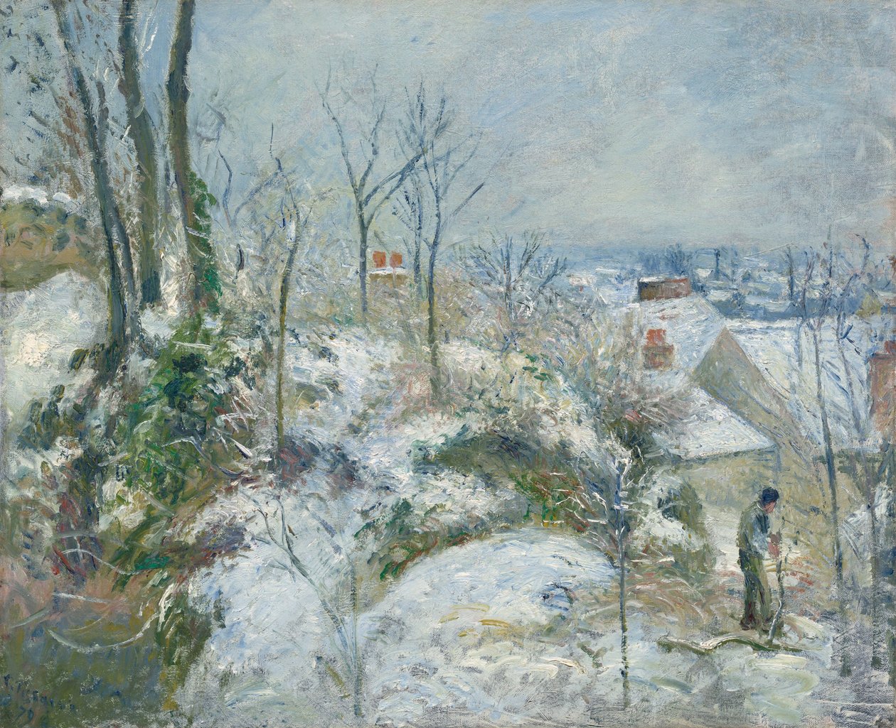 Rabbit Warren v Pontoise, Sníh od Camille Pissarro