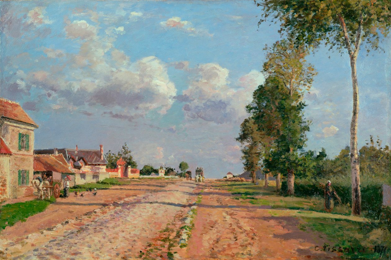 Cesta do Versailles, Rocquencourt (Francie) - obraz Camille Pissaro (1830-1903), olej na plátně od Camille Pissarro