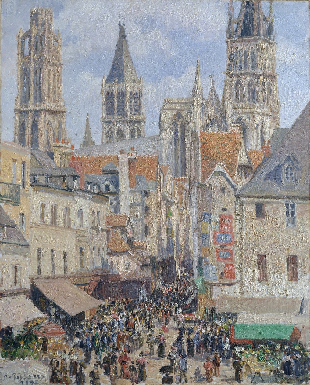 Rue de lÉpicerie, Rouen Effect of Sunlight, 1898. od Camille Jacob Pissarro