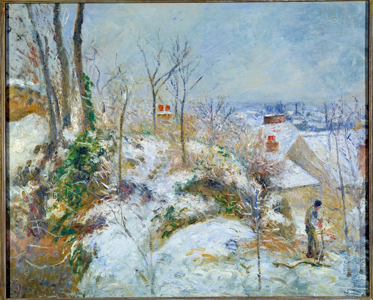 Sněhový efekt, La Garenne v Pontoise od Camille Pissarro