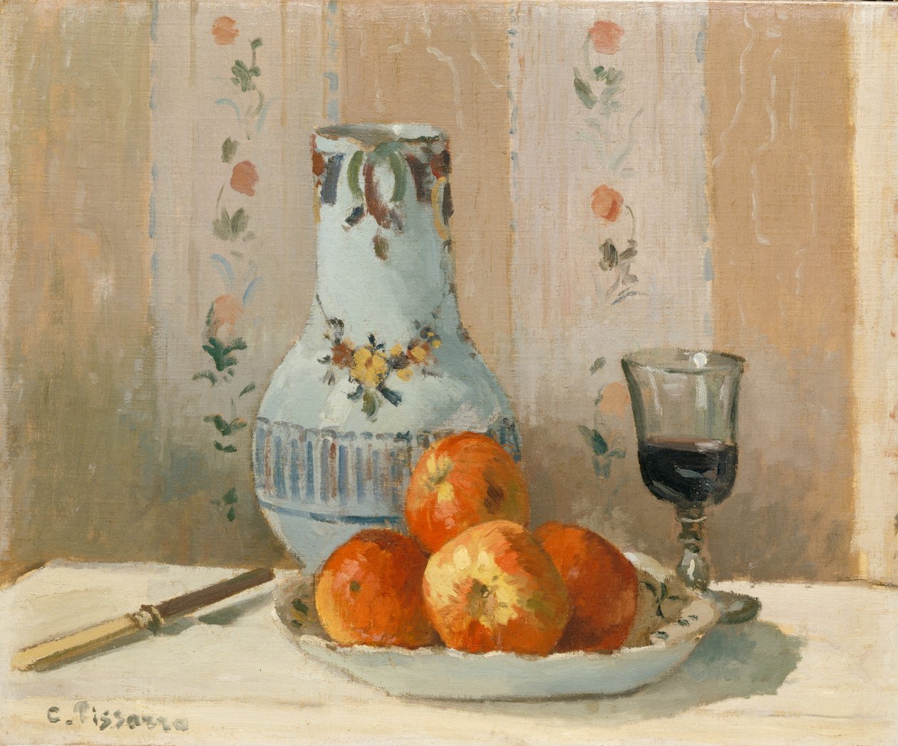 Zátiší s jablky a džbánem, 1872. od Camille Jacob Pissarro