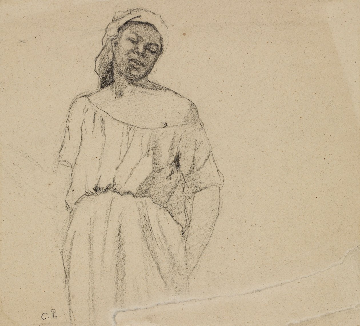 Studie negresu, c1860 od Camille Pissarro