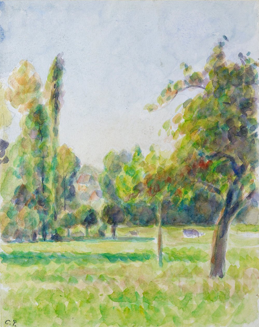 Studie sadu umělcova domu v Eragny-sur-Epte, c1890 od Camille Pissarro
