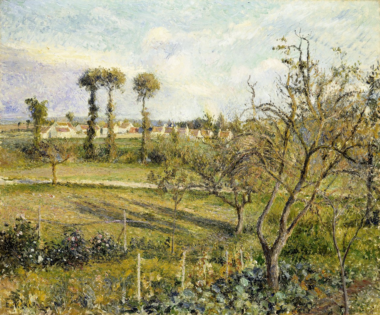 Západ slunce ve Valhermeil, poblíž Pontoise; Západ slunce ve Valhermeil, poblíž Pontoise, 1880 od Camille Jacob Pissarro