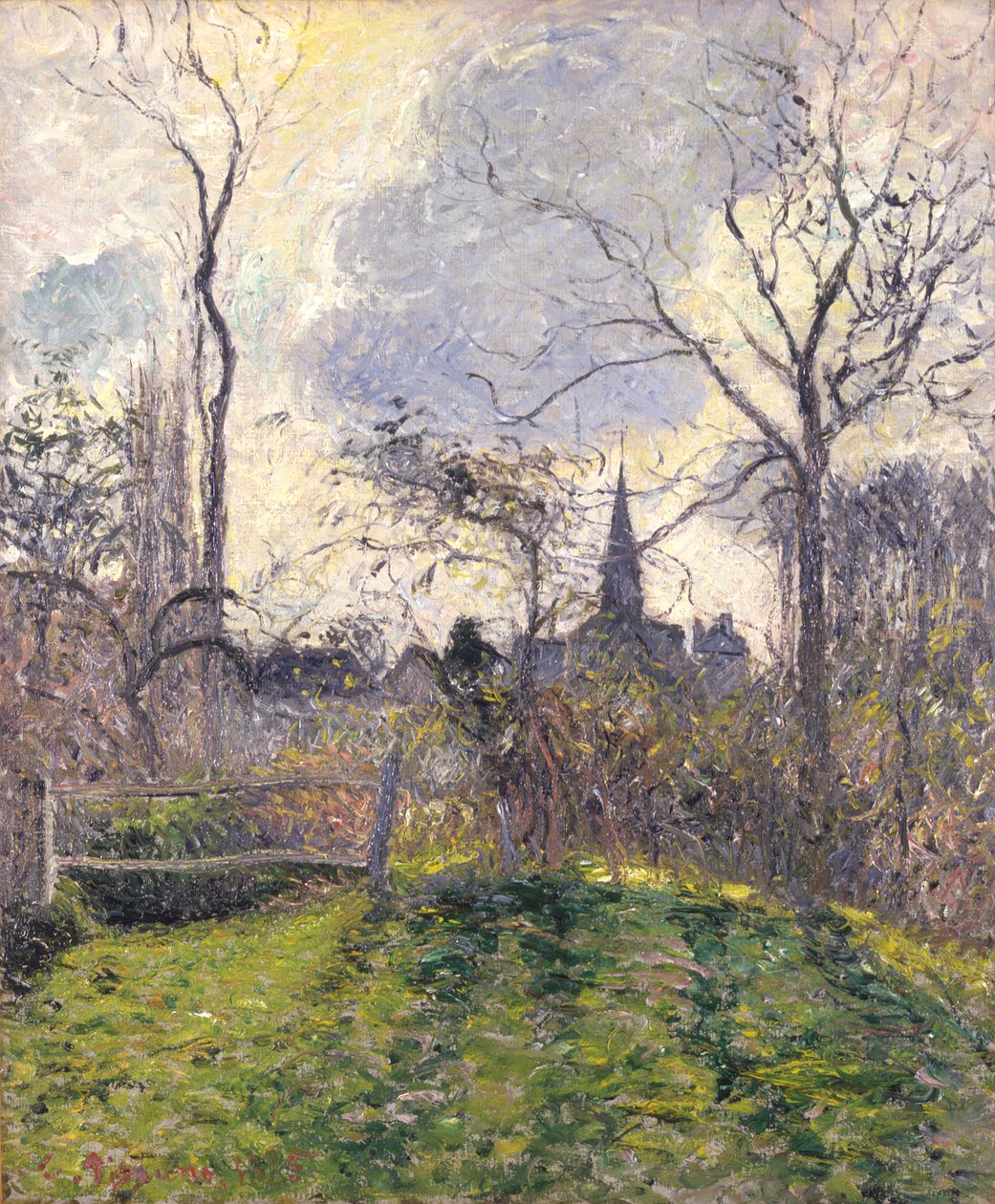 Zvonice v Bazincourtu od Camille Pissarro