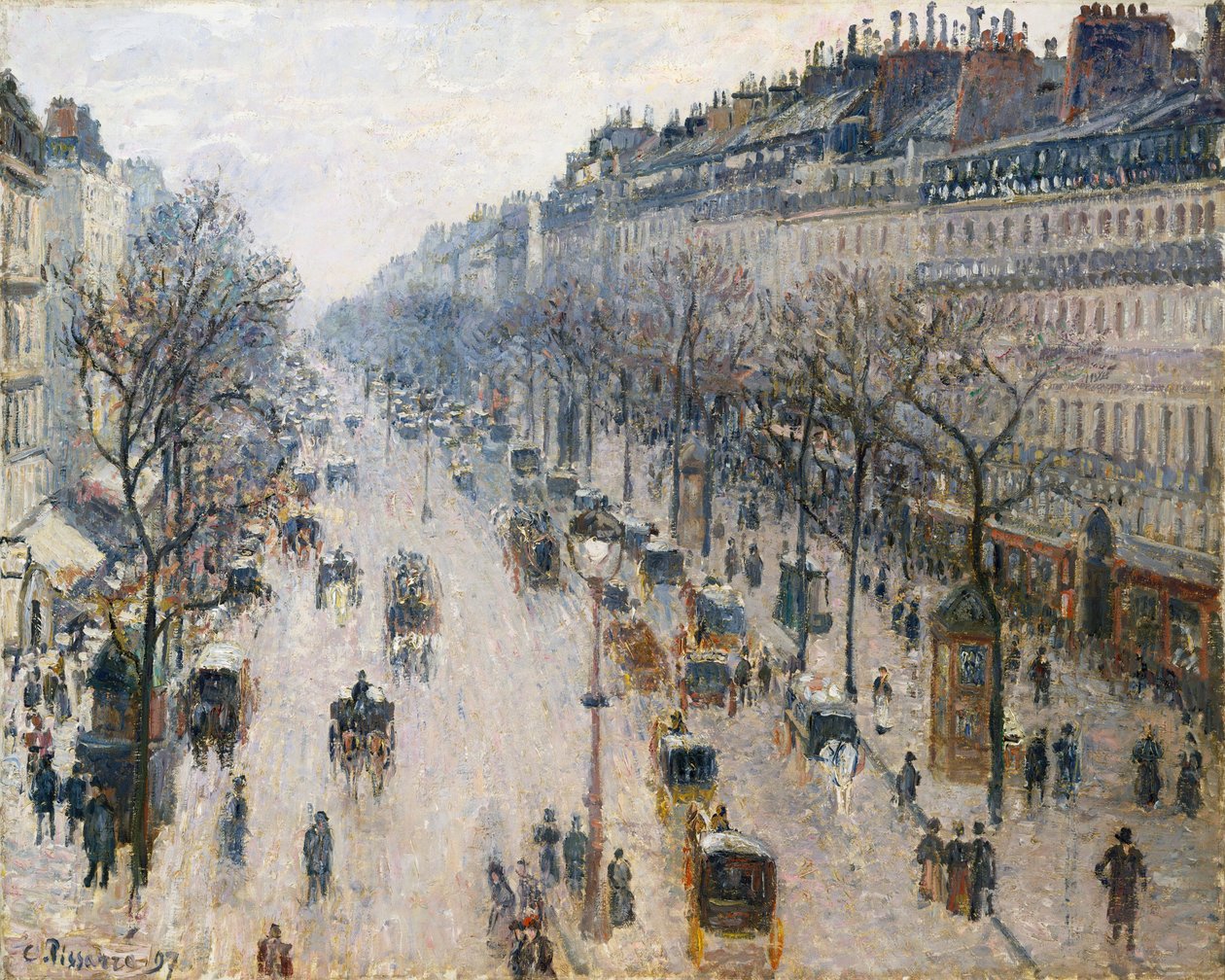 Boulevard Montmartre za zimního rána, 1897. od Camille Jacob Pissarro