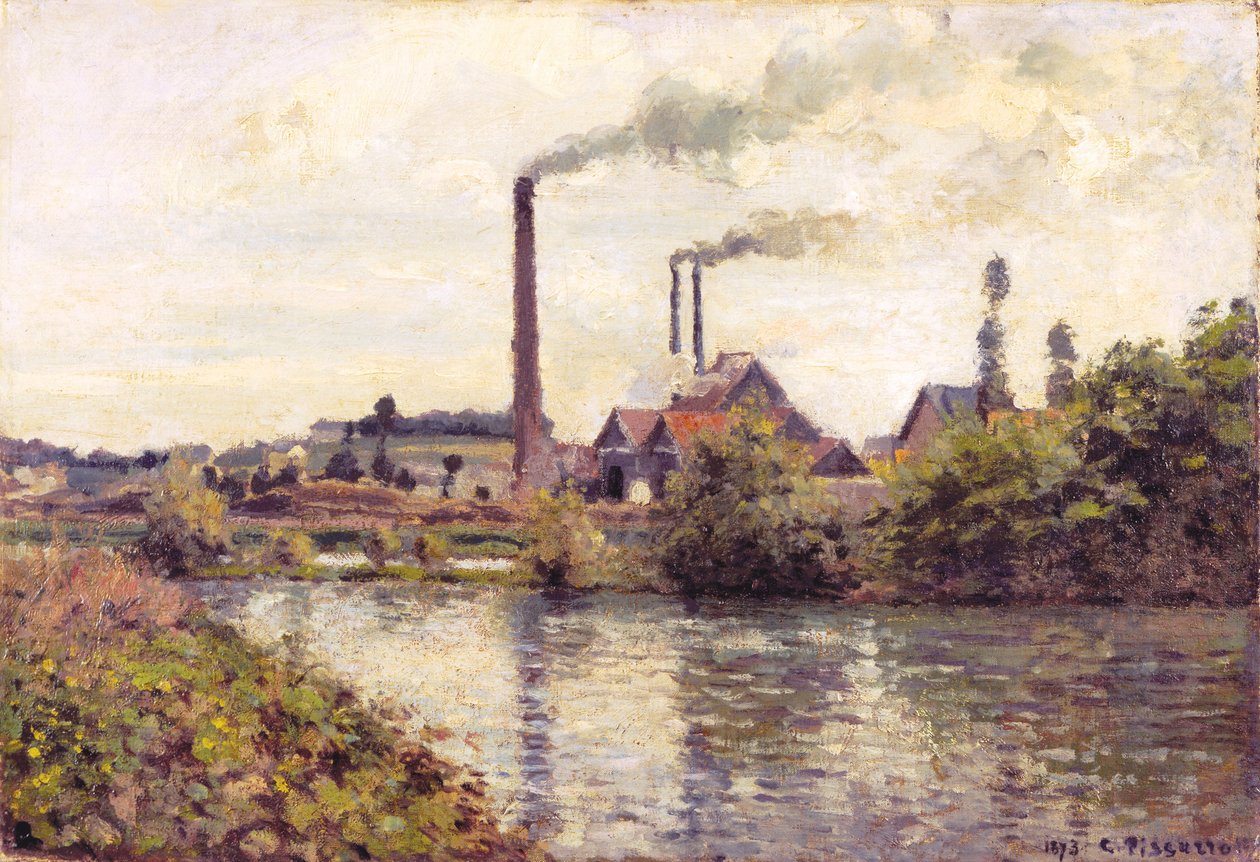 Továrna v Pontoise, 1873 od Camille Jacob Pissarro