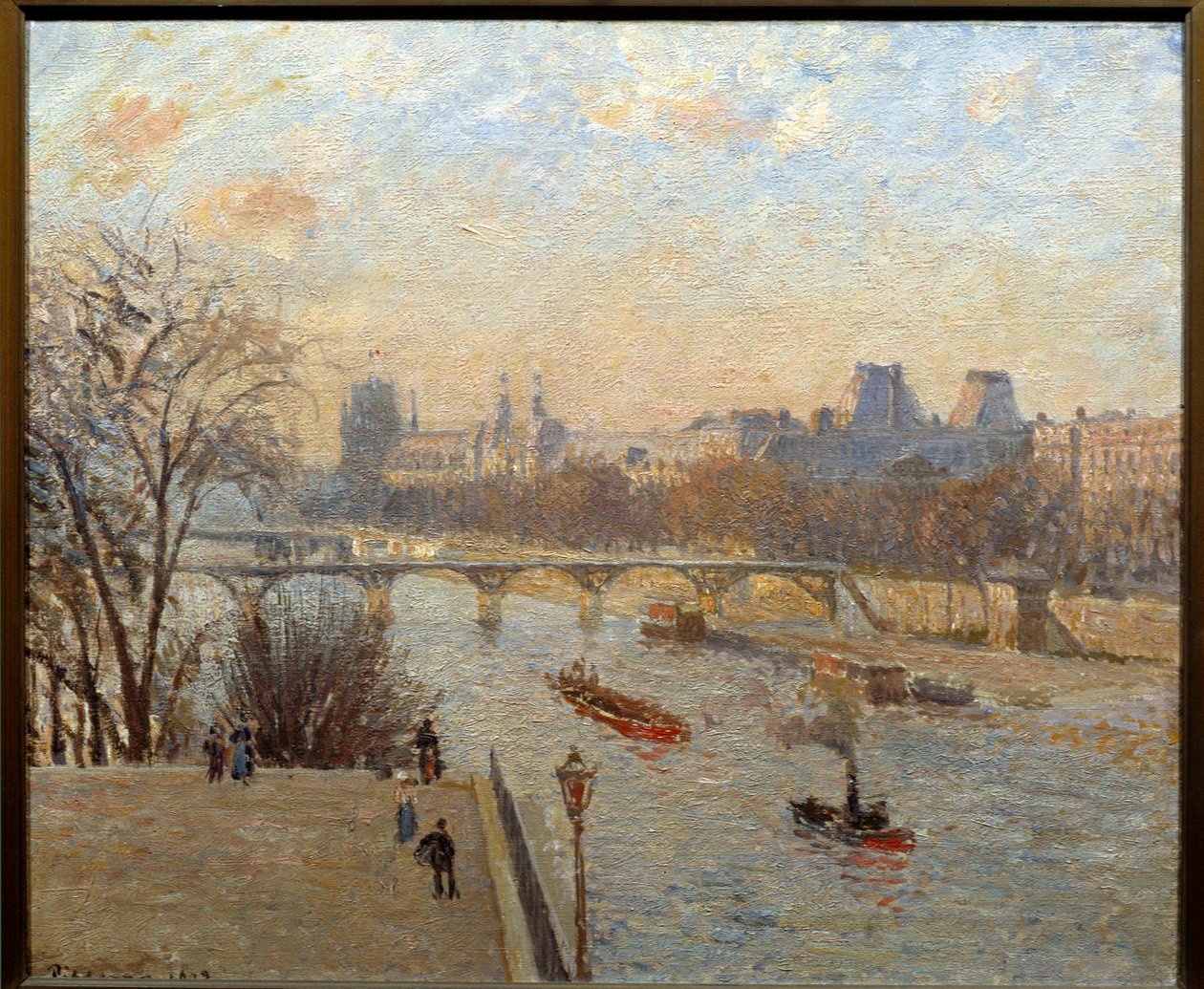 Louvre a Pont des Arts v Paříži Obraz Camille Pissarro (1830-1903) Remeš 19. století, Musee des Beaux Arts od Camille Jacob Pissarro