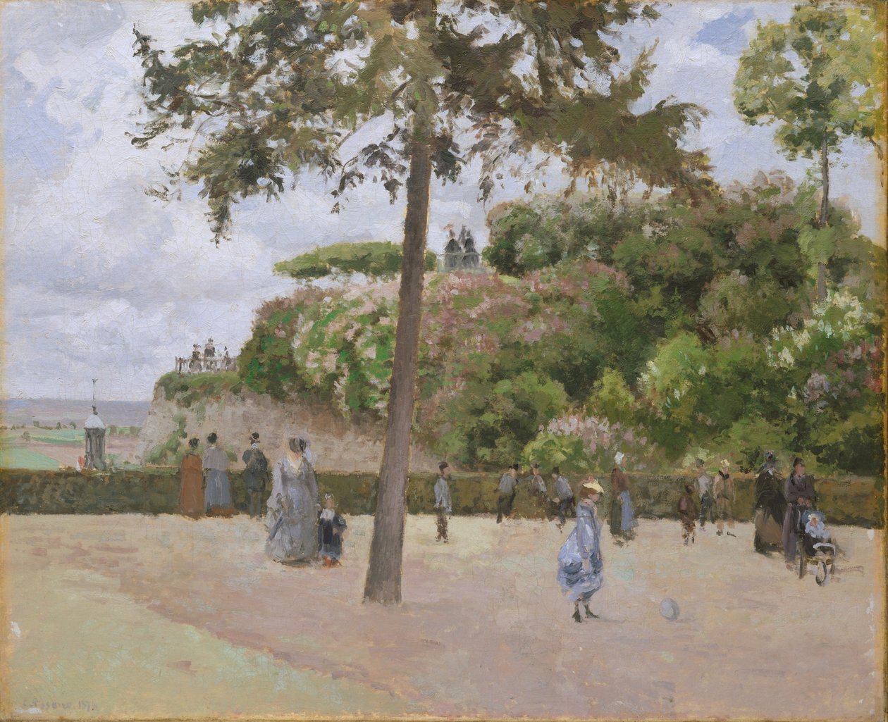 Veřejná zahrada v Pontoise od Camille Jacob Pissarro