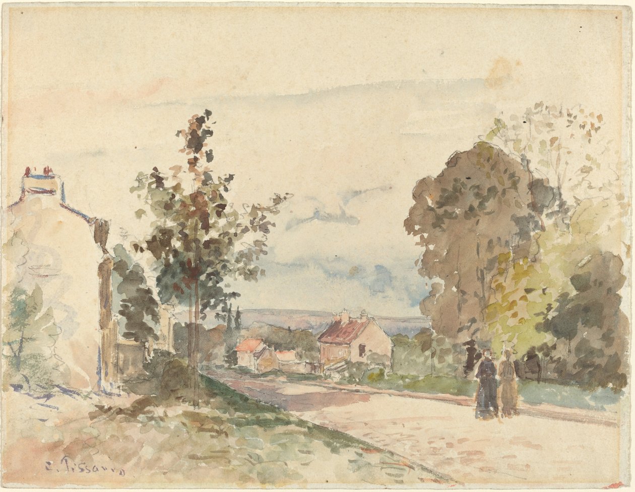 Cesta z Versailles do Louveciennes od Camille Pissarro