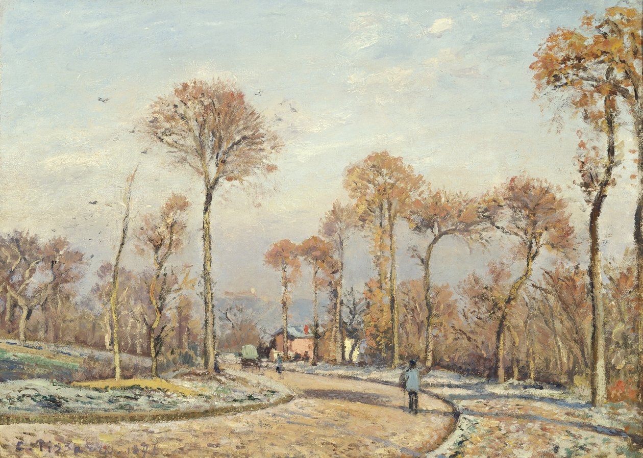 Cesta do Versailles, Louveciennes: Ranní mráz od Camille Jacob Pissarro