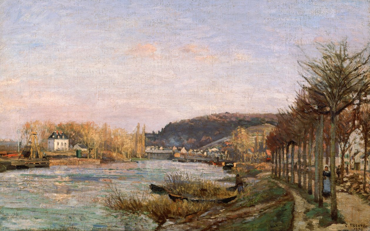 Seina v Bougivalu od Camille Jacob Pissarro