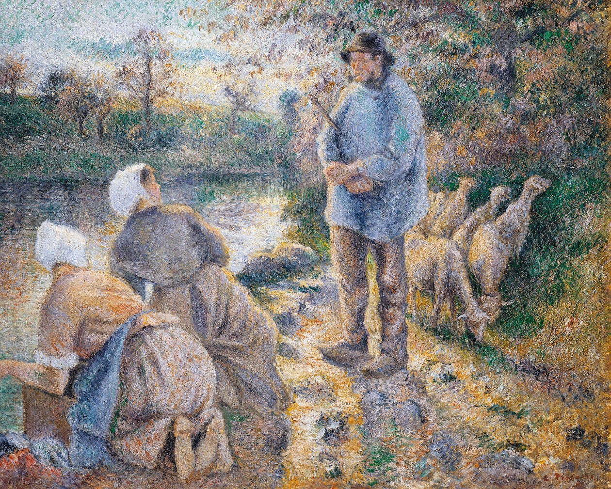 The Washerwomen od Camille Pissarro od Camille Pissarro