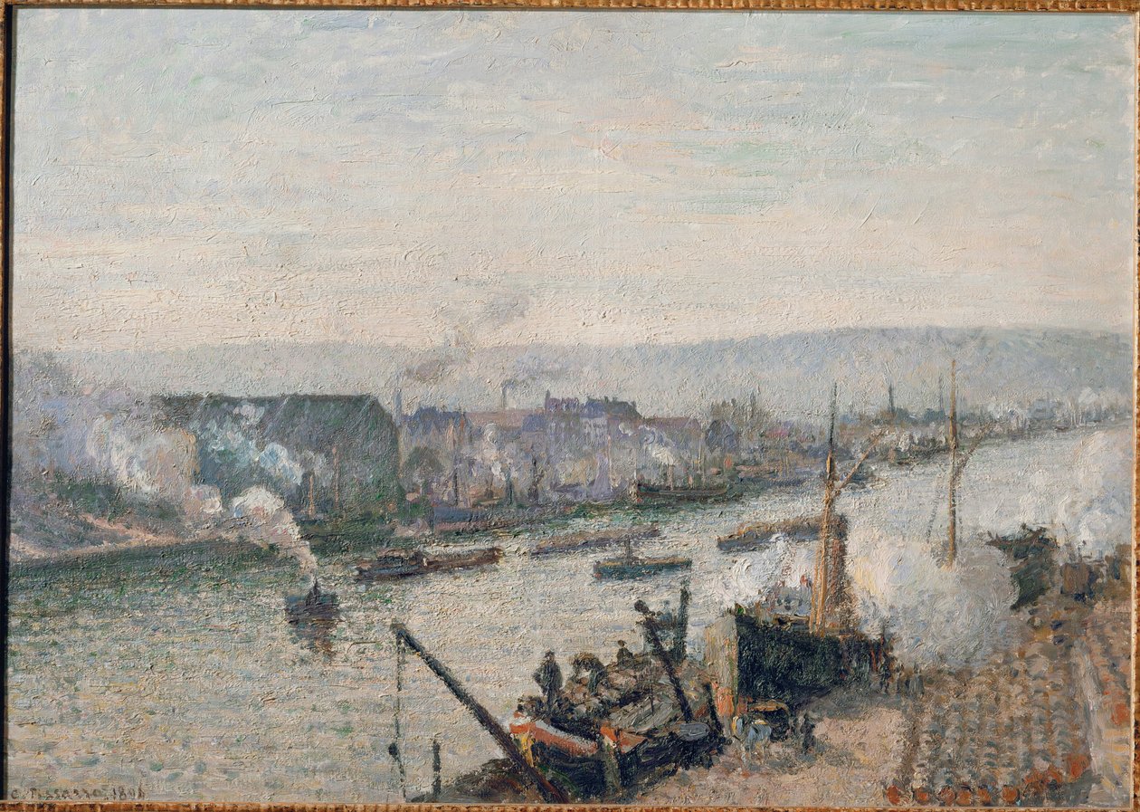 Přístav Rouen (olej na plátně) od Camille Pissarro