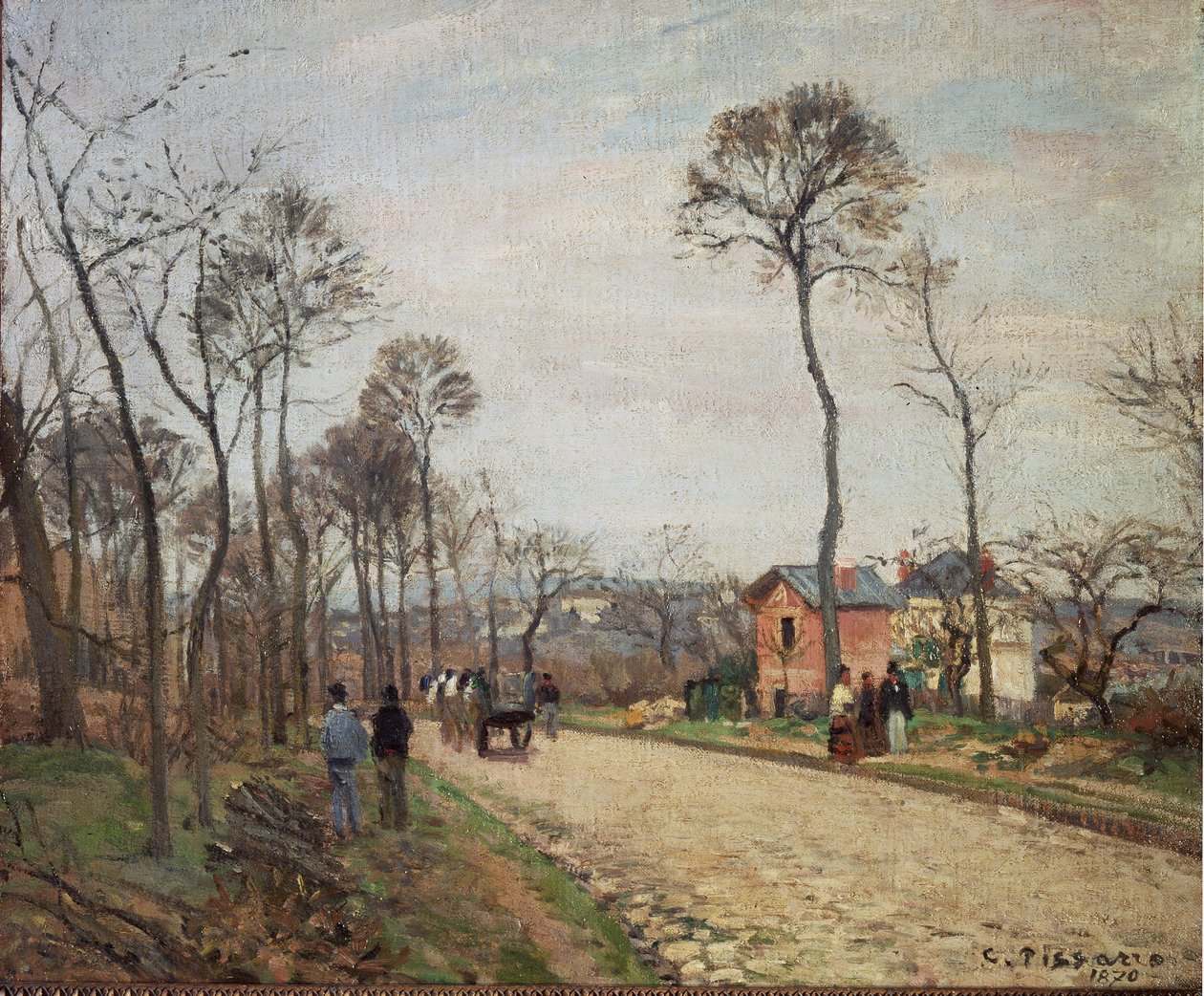 Cesta do Louveciennes - 1870. Olej na plátně od Camille Jacob Pissarro