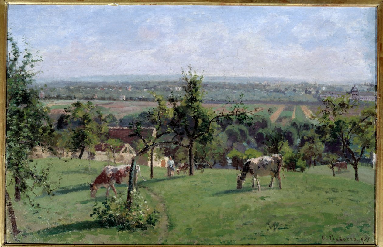 Svahy Vesinetu. Obraz Camille Pissarro (1830-1903) od Camille Jacob Pissarro