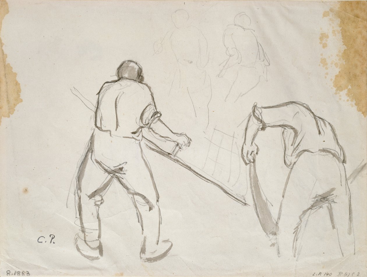 Tři studie mužského harvestoru, c1870 od Camille Pissarro