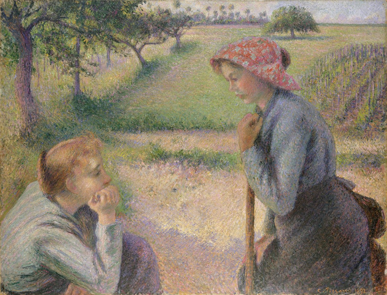 Dvě mladé rolnice, 1891-92. od Camille Jacob Pissarro