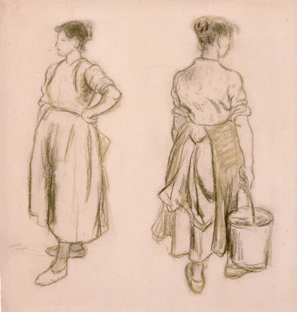 „Dvě studie dívky“, 1890 od Camille Pissarro