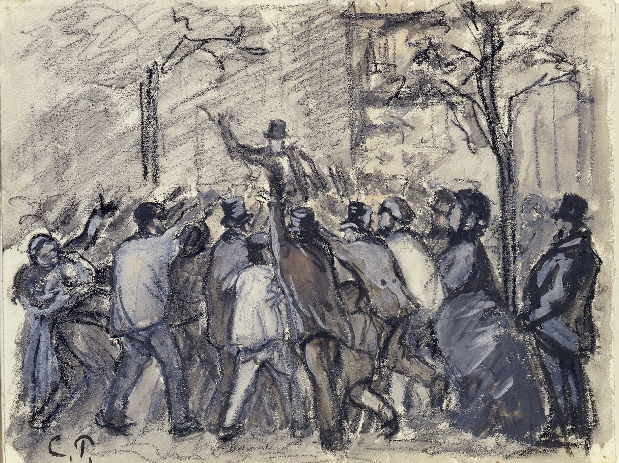 Městské povstání v Paříži od Camille Jacob Pissarro