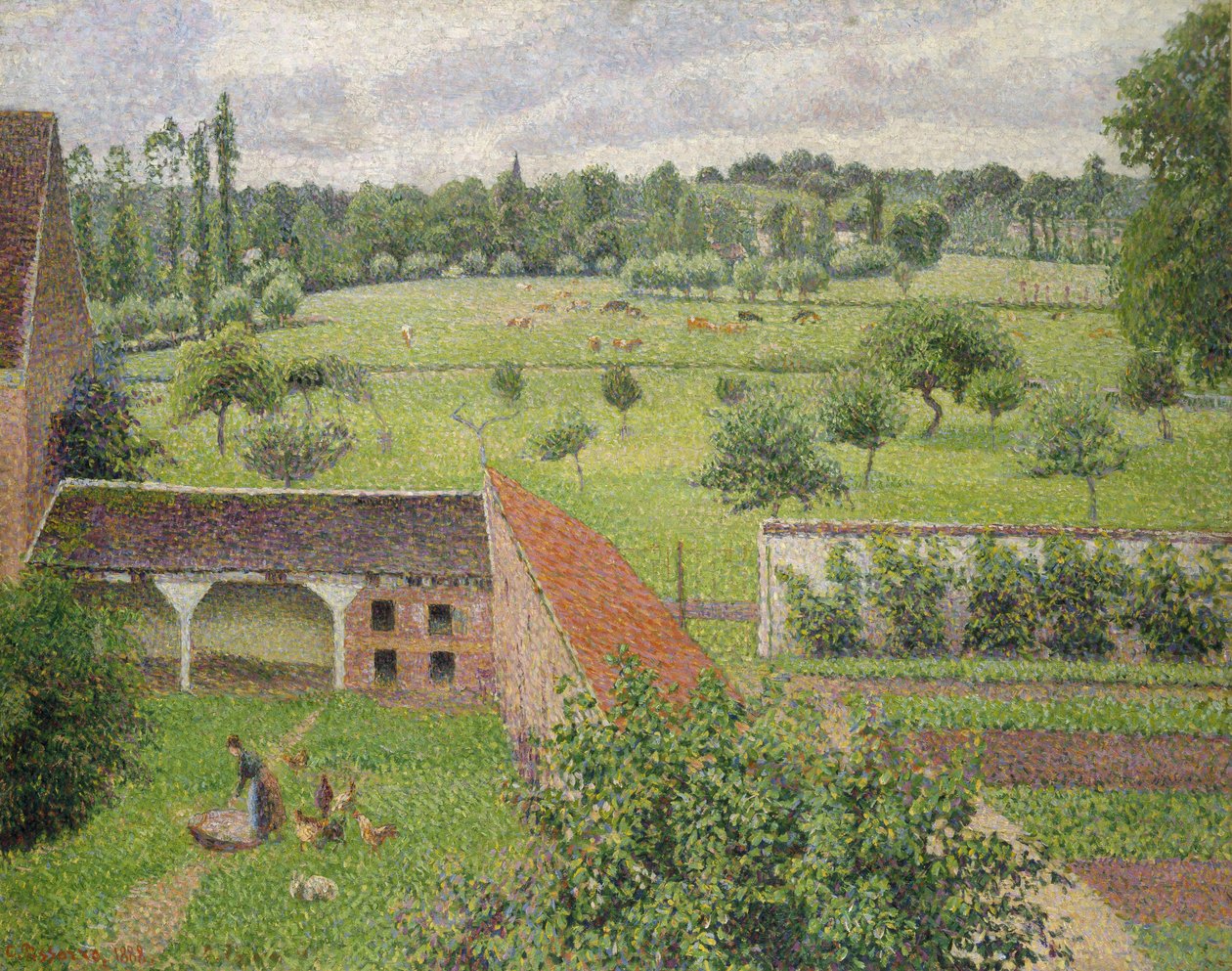 Pohled z okna, Eragny od Camille Jacob Pissarro