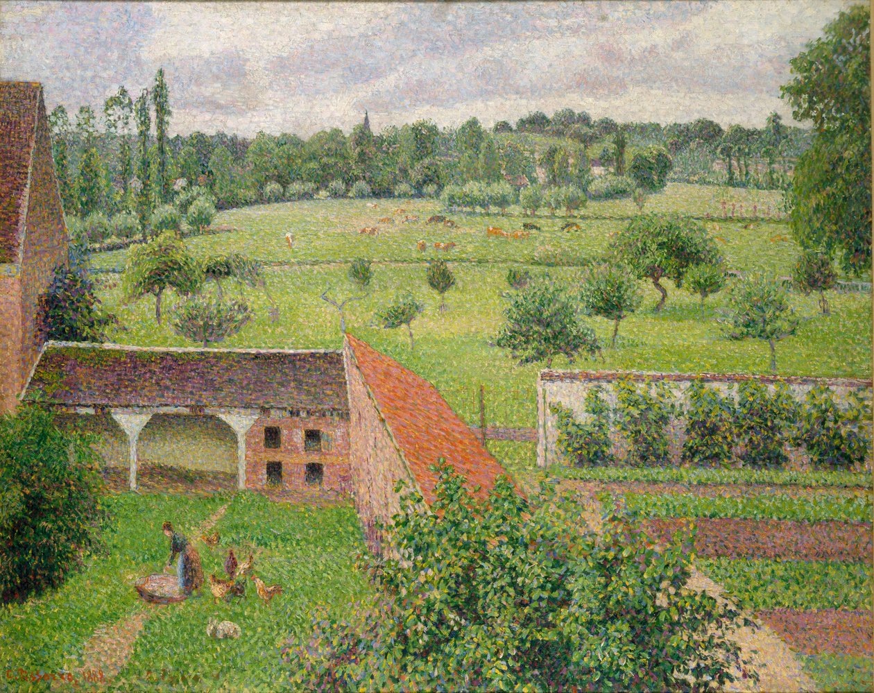 Pohled z mého okna, Eragny-sur-Epte, 1886-1888 od Camille Pissarro