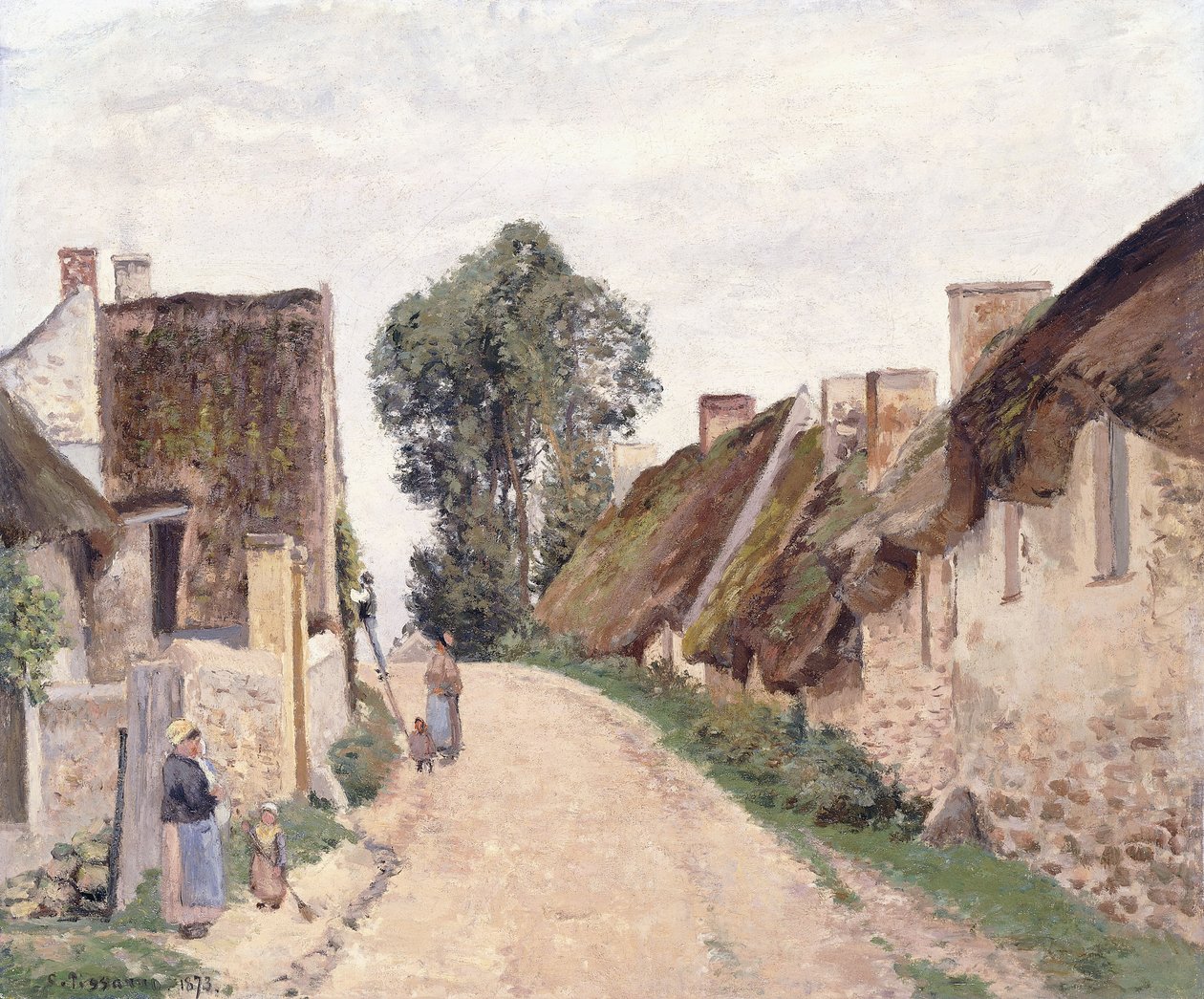 Village Street, Auvers-sur-Oise, 1873 od Camille Jacob Pissarro