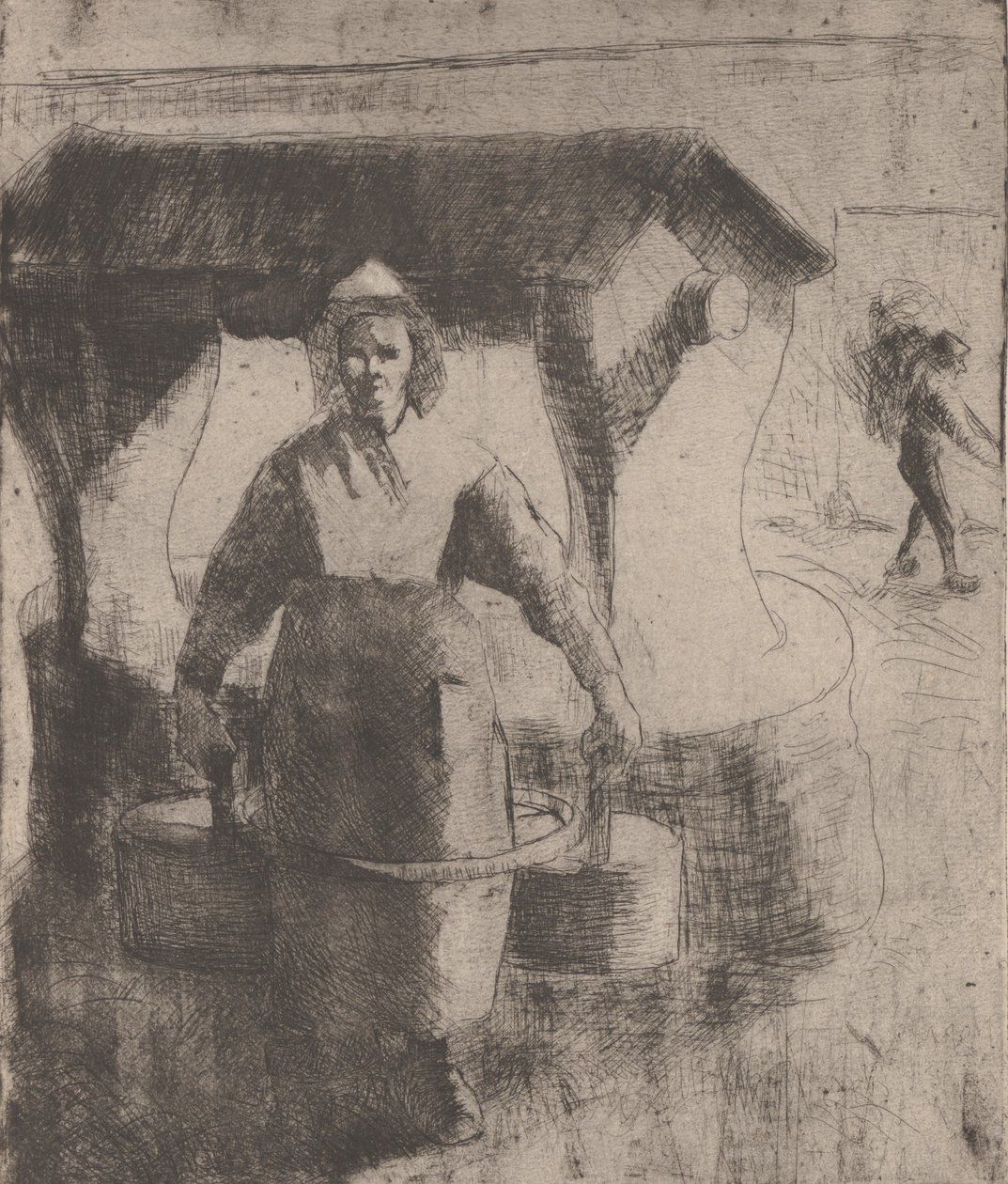 Žena u studny, 1891. od Camille Pissarro